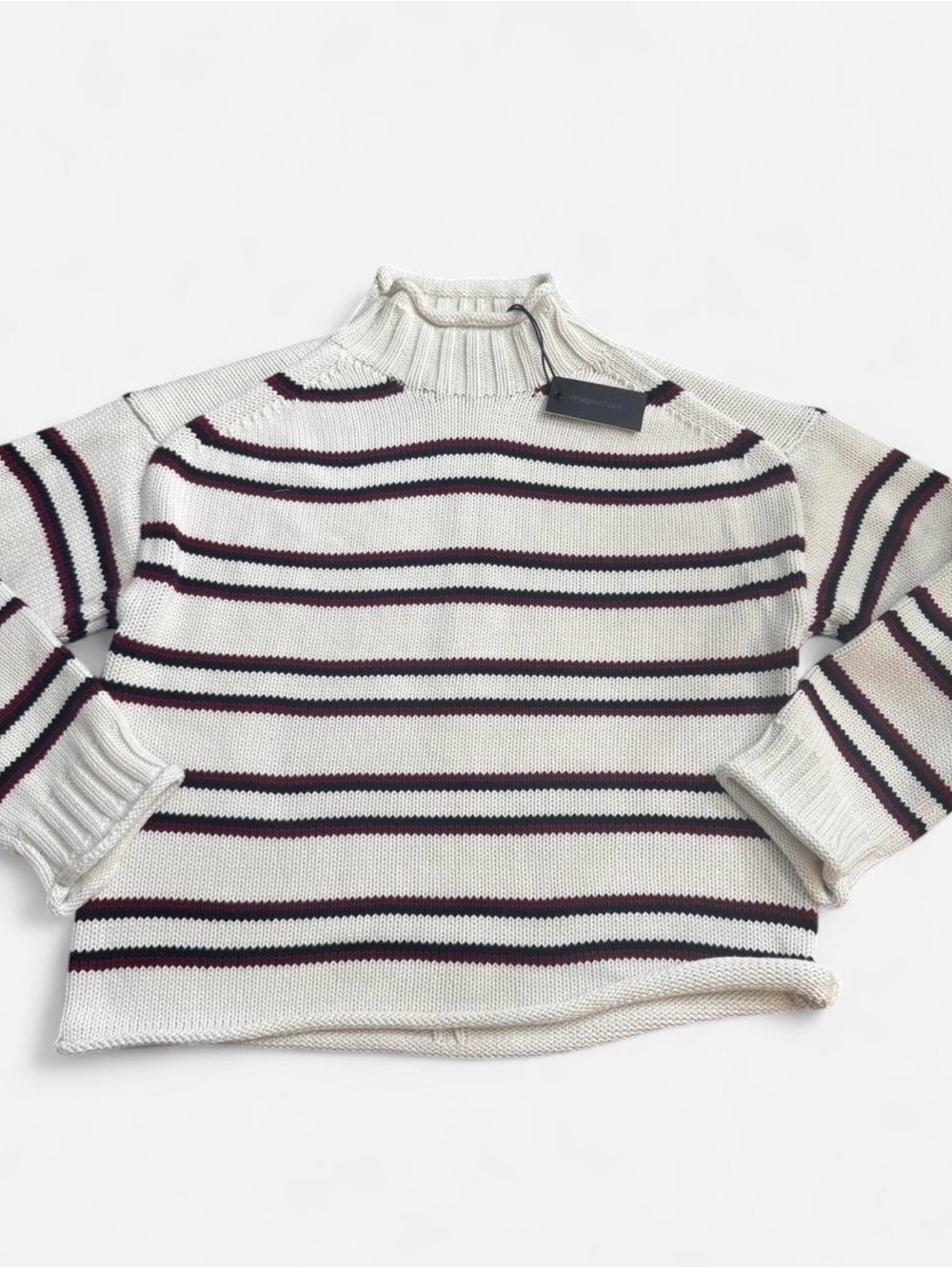 Magaschoni white, red and black Roll Neck Sweater